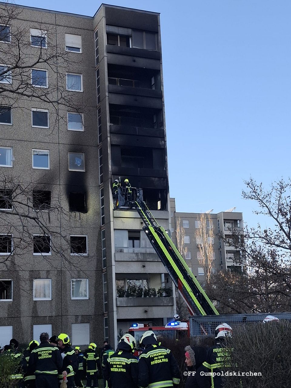 Unterstützung bei Wohnungsbrand Wiener Neudorf am 28.12.2025